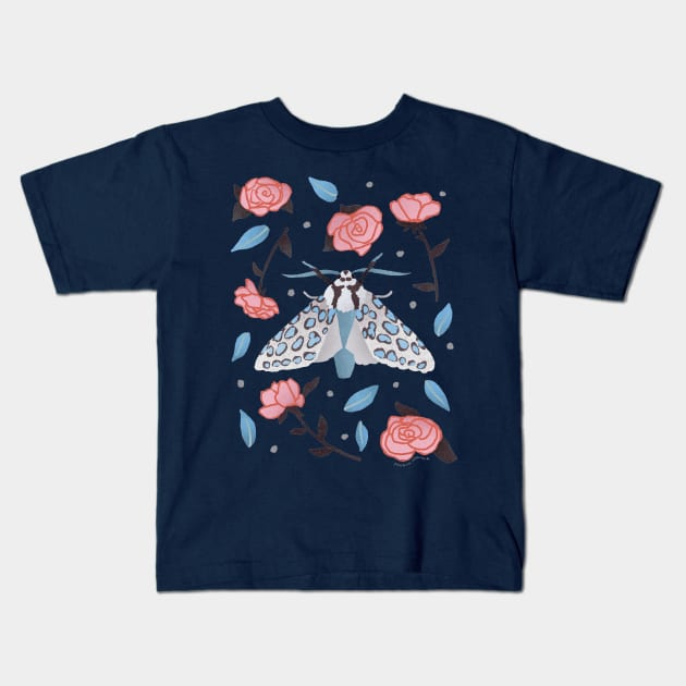 Silver-spotted Tiger Moth Kids T-Shirt by Annelie